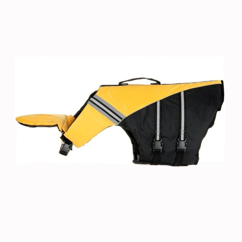 Reflective Dog Life Jacket Vest Removable Neck Float High Buoyancy Dogs Swimming Clothes, Pet Safety Swimsuit for Dog Cat