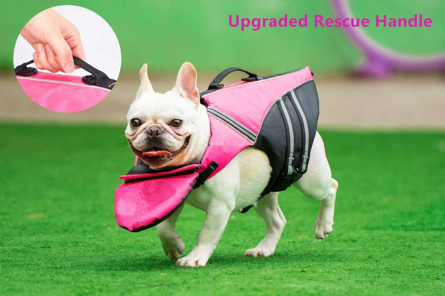 Reflective Dog Life Jacket Vest Removable Neck Float High Buoyancy Dogs Swimming Clothes, Pet Safety Swimsuit for Dog Cat