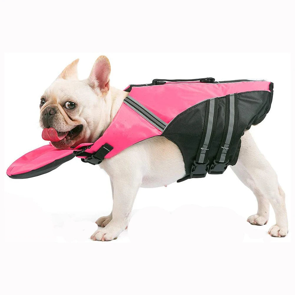 Reflective Dog Life Jacket Vest Removable Neck Float High Buoyancy Dogs Swimming Clothes, Pet Safety Swimsuit for Dog Cat