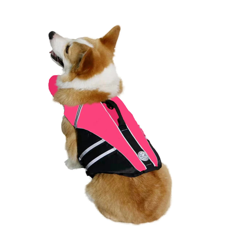 Reflective Dog Life Jacket Vest Removable Neck Float High Buoyancy Dogs Swimming Clothes, Pet Safety Swimsuit for Dog Cat