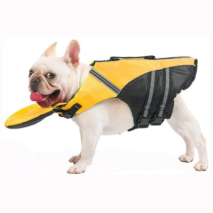 Reflective Dog Life Jacket Vest Removable Neck Float High Buoyancy Dogs Swimming Clothes, Pet Safety Swimsuit for Dog Cat
