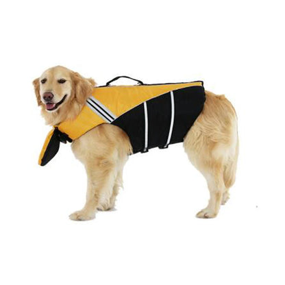 Reflective Dog Life Jacket Vest Removable Neck Float High Buoyancy Dogs Swimming Clothes, Pet Safety Swimsuit for Dog Cat