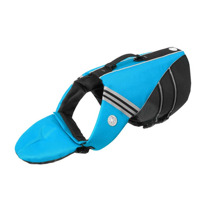Reflective Dog Life Jacket Vest Removable Neck Float High Buoyancy Dogs Swimming Clothes, Pet Safety Swimsuit for Dog Cat